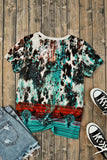 Bleached Western Print Blank Graphic T Shirt