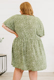 Robe à Pompon Léopard Grande Taille Verte