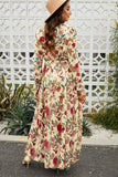 Multicolor Wild Lotus Ruffle Tiered Maxi Dress