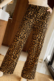 Pantalon large à imprimé animal léopard