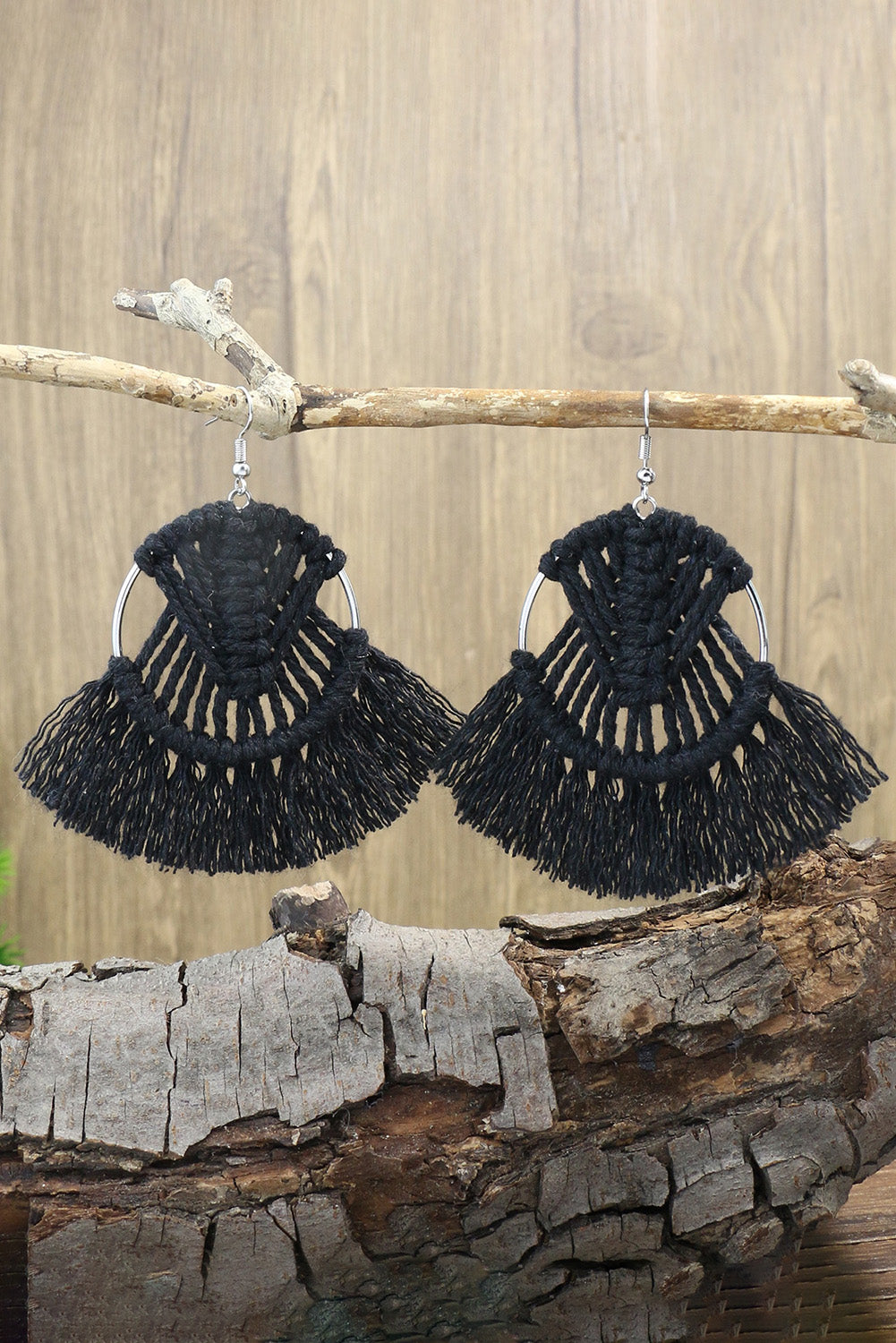 Crochet Tassel Fan-shaped Drop Earrings