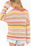 Striped Knit Drop Shoulder Sweater