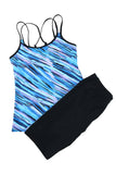 Abstract Print Criss Cross Strappy Two-piece Tankini