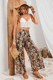 Floral Print High Waist Wide Leg Pants