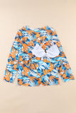 3pcs Tropical Bow Tie Bikini Swimsuit Set