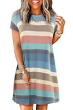 Stripe Print Slit Maxi Tank Top Dress