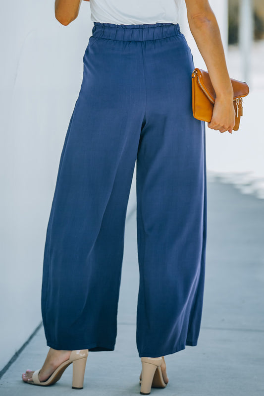 Wrap Wide Leg Pants with Tie