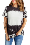 Tie Dye Bleached Crew Neck Short Sleeves T-shirt