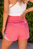 Smocked Elastic Waist Athletic Shorts