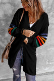 Striped Balloon Sleeve Cardigan