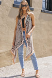 Western Fashion Print Sleeveless Kimono