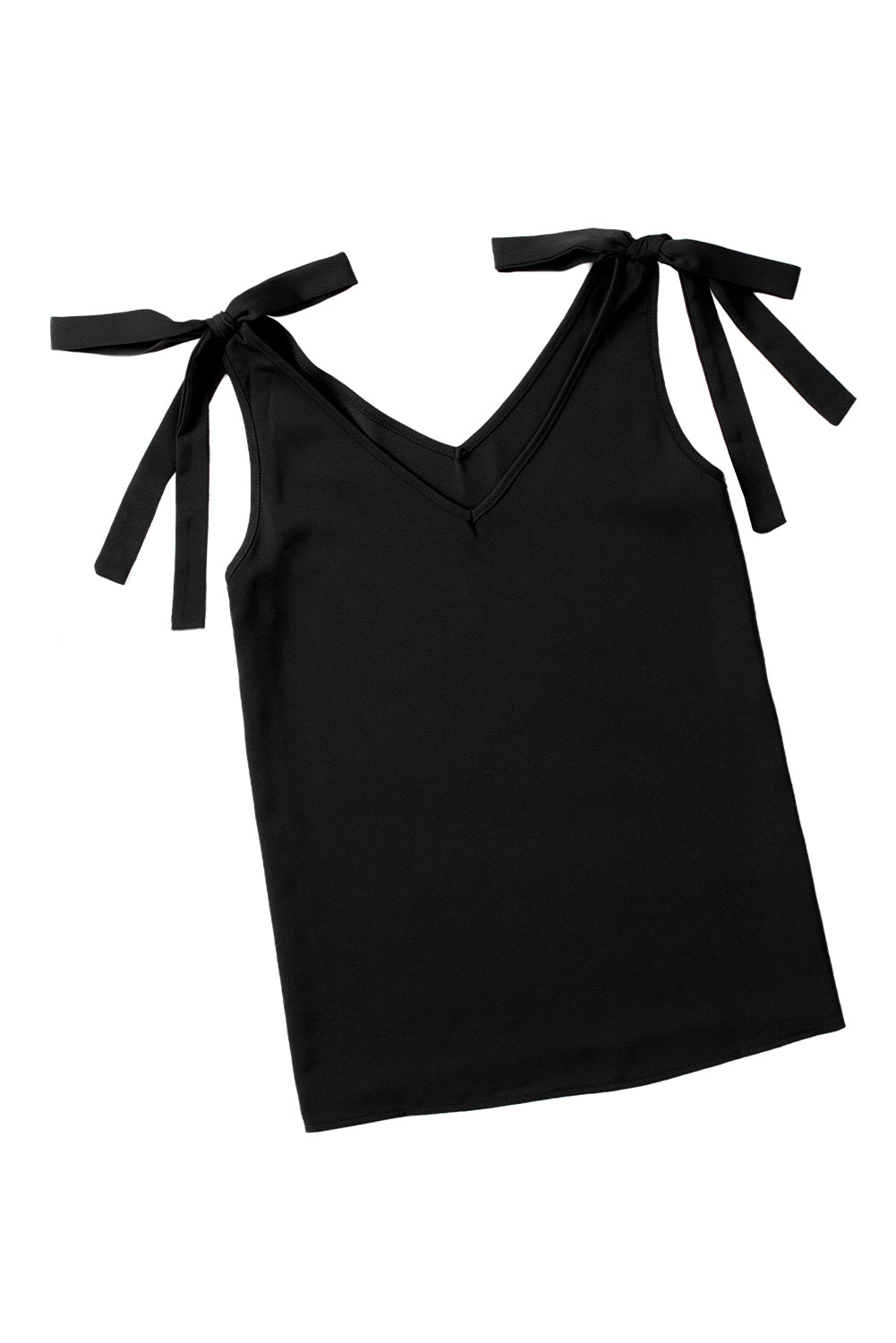 Tie On Shoulder V Neck Tank Top