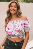 Floral Print Off Shoulder Puff Sleeve Blouse