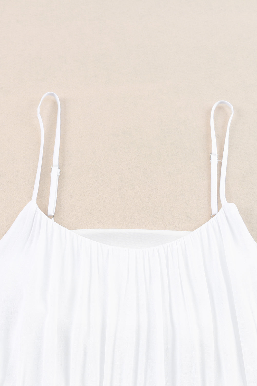 White Frill Straps Color Block Tiered Tank Top