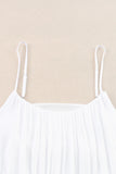 White Frill Straps Color Block Tiered Tank Top