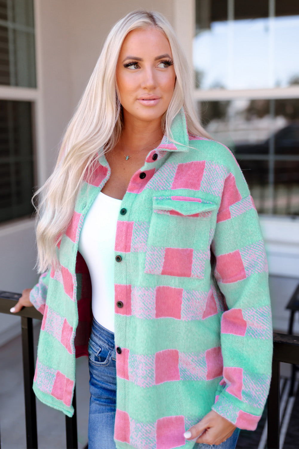 Plaid Pattern Oversized Shacket