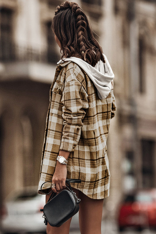 Plaid Shirt Hooded Jacket