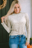 Frill High Neck Shiny Long Sleeve Top