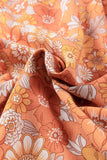 Pamplemousse Orange Cravate Taille Boho Floral Pantalon Large Jambe