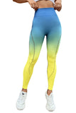 Ombre Wide Waistband Laser Hole Sports Leggings