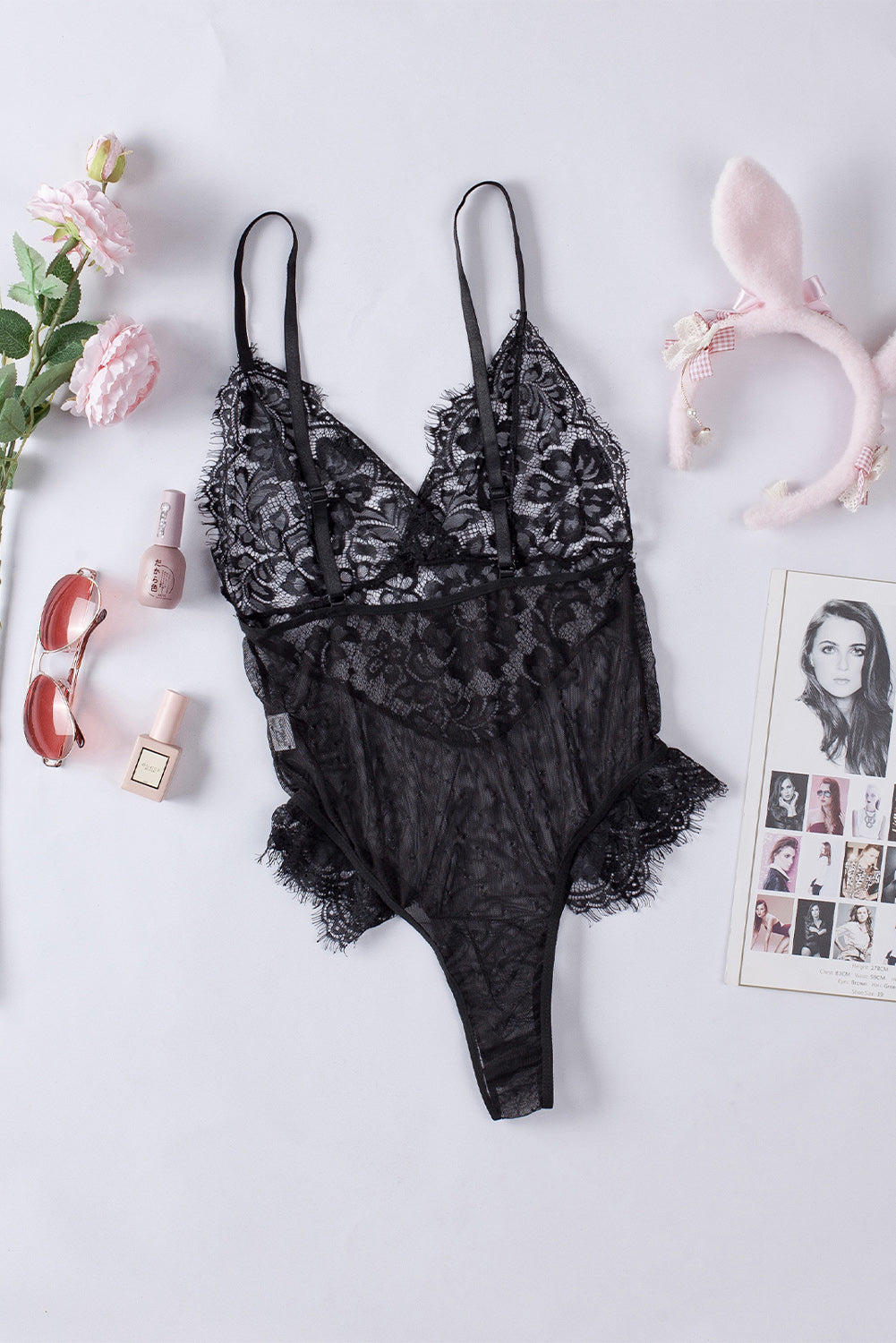 Lace Mesh Teddy Lingerie