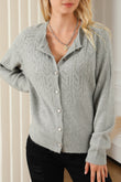 Hollow Out Buttoned Knit Cardigan