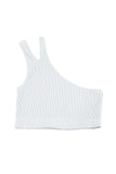 Single Split Shoulder Ribbed Cropped Sports Top