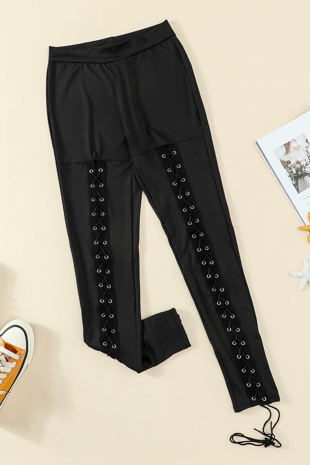 Grommet Lace Up Front Leggings