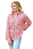 Button Front Plaid Print Shirt