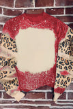 Red Tie Dye Leopard Drop Shoulder Sweatshirt