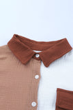 Color Block Textured Long Sleeve Shirt with Pocket