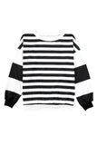 Stripe Drop Shoulder Striped Pullover Sweatshirt