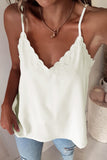 Scalloped V Neck Embroidered Camisole Top