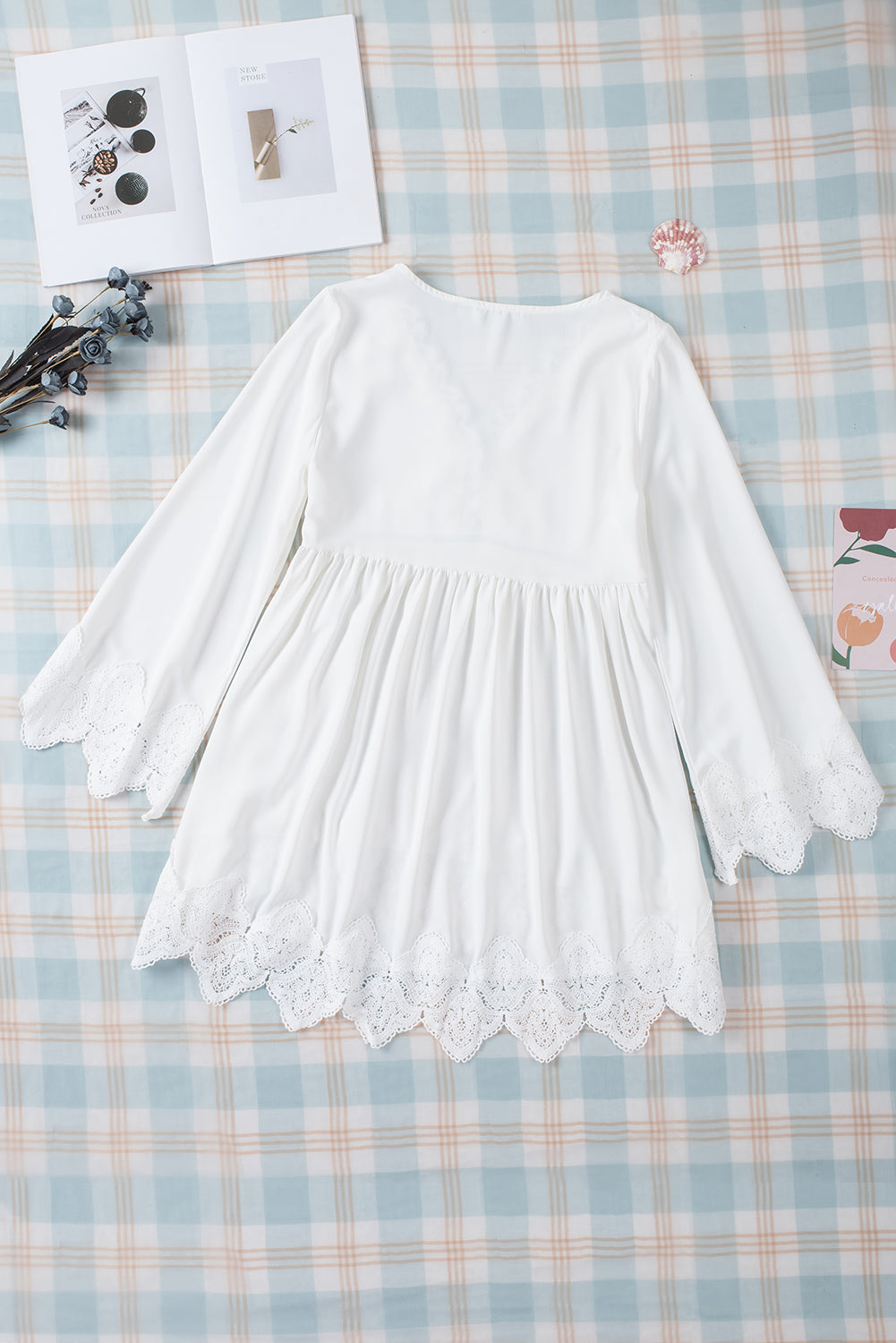 Bell Sleeves Crochet Insert Blouse