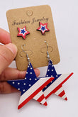 Independence Day Star Shaped 4pcs Earrings Set