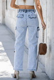 High Waist Wide Leg Cargo Jeans