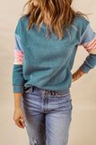 Colorblock Long Sleeve Pullover Sweatshirt