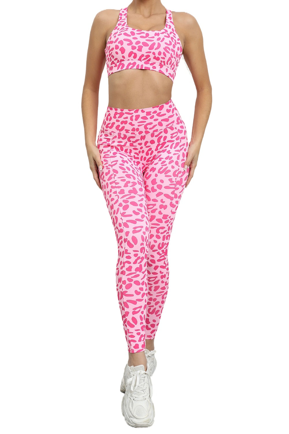 Leopard Racerback Scrunched High Waist Active Set