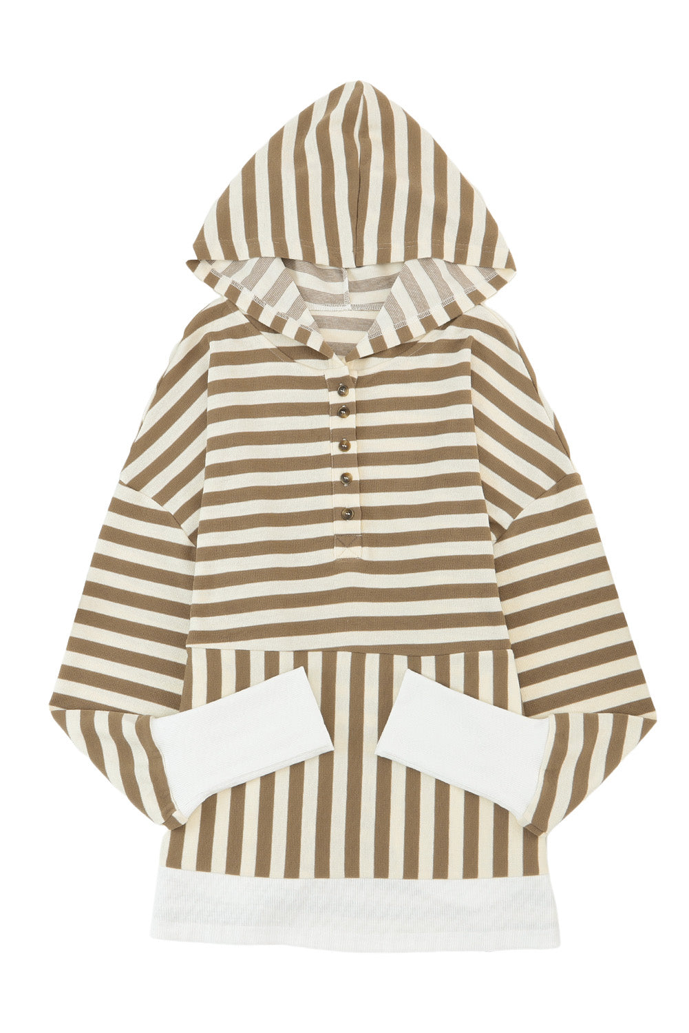 Striped Contrast Thumbhole Oversized Hoodie