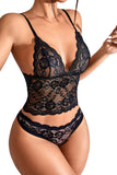 2pcs Lace Crochet Bralette Set with Panty