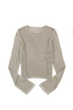 Hollow-out Knit Long Sleeve Top