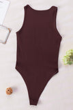 Solid Color Ribbed Sleeveless Sport Romper