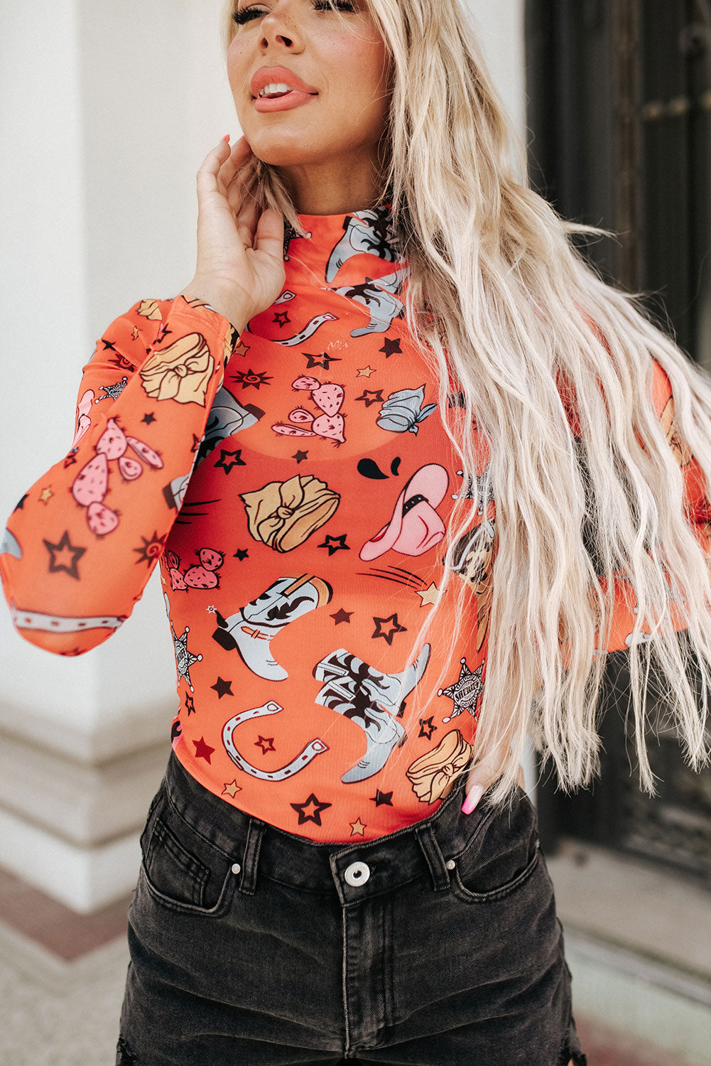 Rodeo Bound Printed Long Sleeve Bodysuit