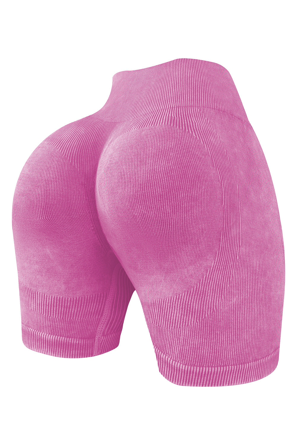 Seamless Ribbed Knit Butt Lifter Yoga Shorts