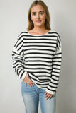 Striped Drop Shoulder Oversized Sweater