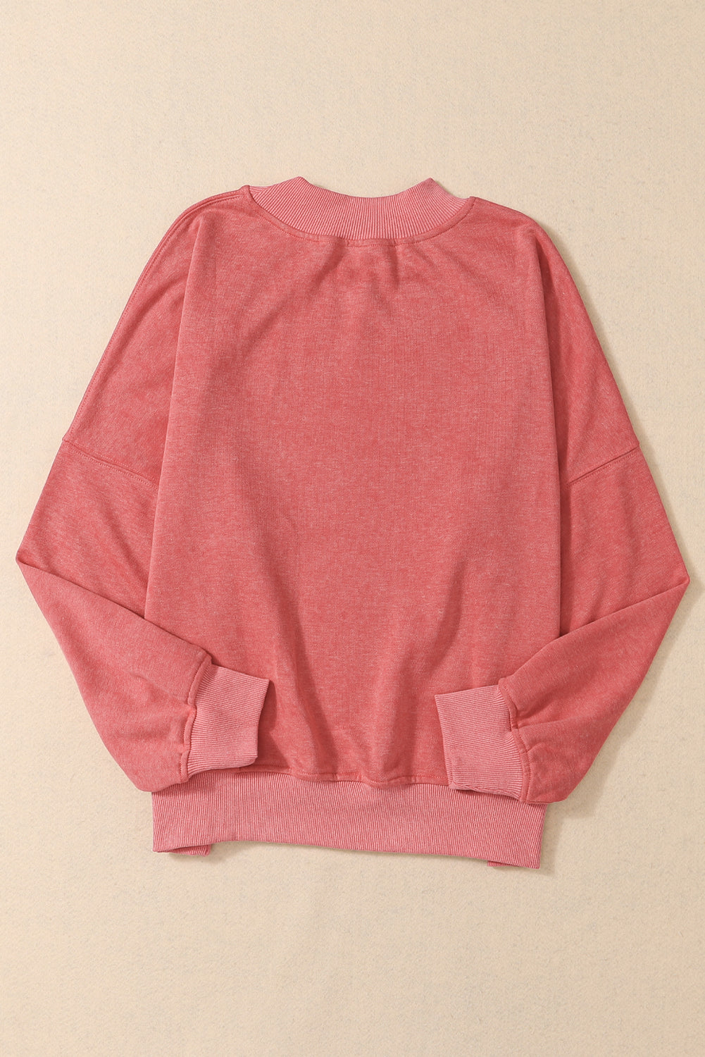 Orange Drop Shoulder Crew Neck Pullover Sweatshirt