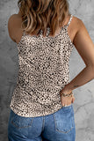 Leopard Print Ladder Keyhole Tank Top