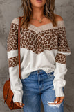 Splicing Off Shoulder Pullover Sweater