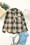 Plaid Pocket Buttoned Long Sleeve Shirt