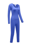 Scoop Neck Long Sleeve Seamless Yoga Jumpsuit